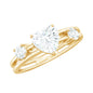 1.5 Carat Heart Shape Moissanite Solitaire Double Band Engagement Ring