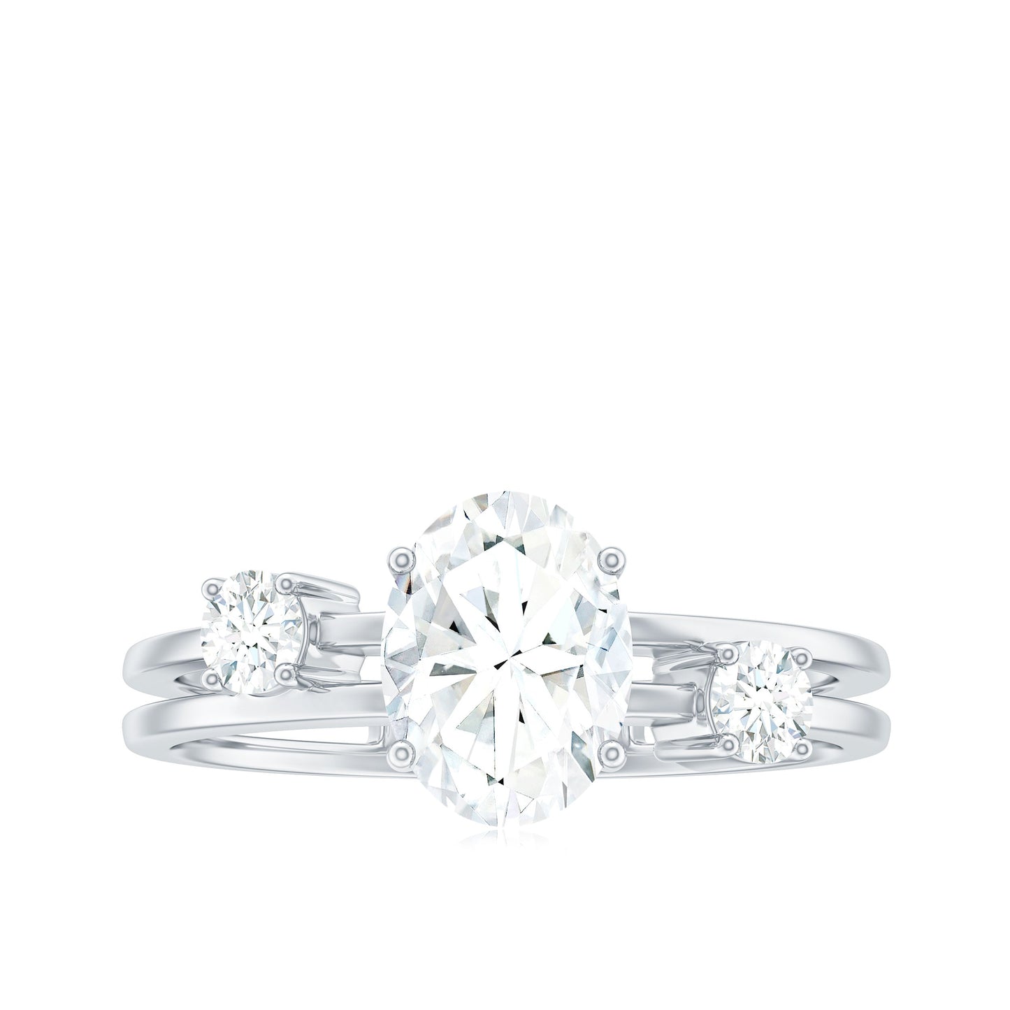 1.2 Carat Oval Cut Certified Moissanite Solitaire Engagement Ring