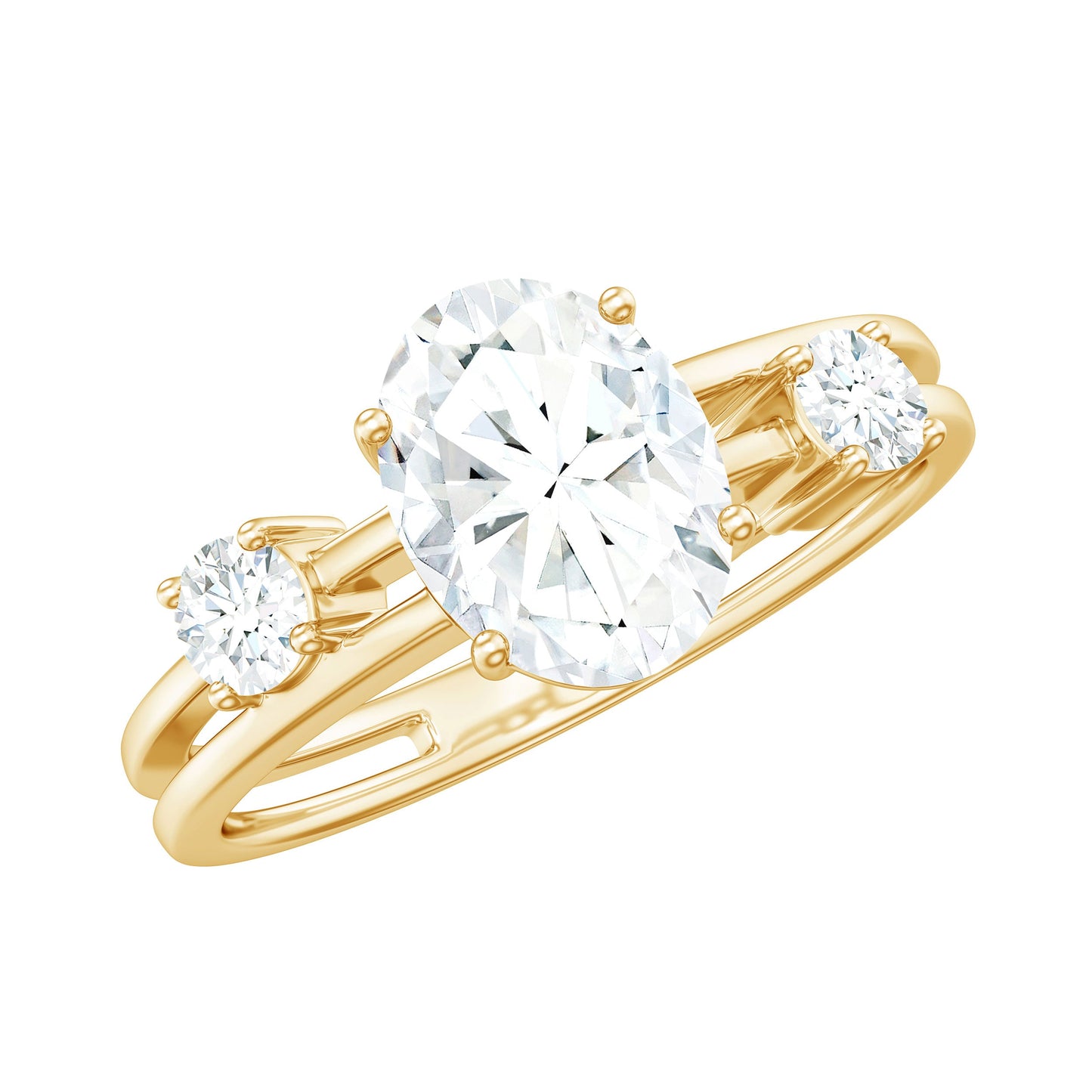 1.2 Carat Oval Cut Certified Moissanite Solitaire Engagement Ring