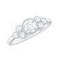 Moissanite Classic Engagement Ring with Beaded Details