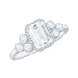 1.8 Carat Emerald Cut Moissanite Classic Engagement Ring with Beaded Details