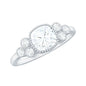 1.7 Carat Cushion Cut Moissanite Engagement Ring with Cluster Accent