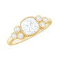 1.7 Carat Cushion Cut Moissanite Engagement Ring with Cluster Accent