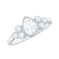 0.7 Carat Pear Shaped Moissanite Classic Engagement Ring with Beaded Details