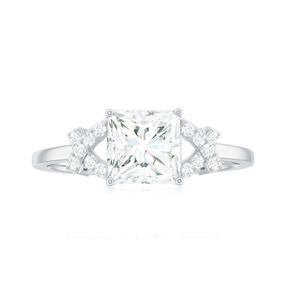 1.2 Carat Princess Cut Moissanite Solitaire Engagement Ring