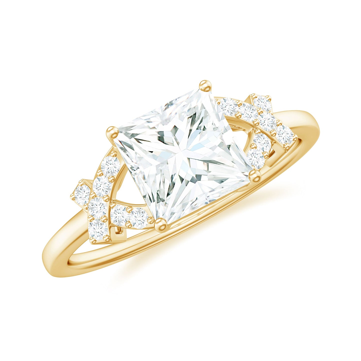 1.2 Carat Princess Cut Moissanite Solitaire Engagement Ring