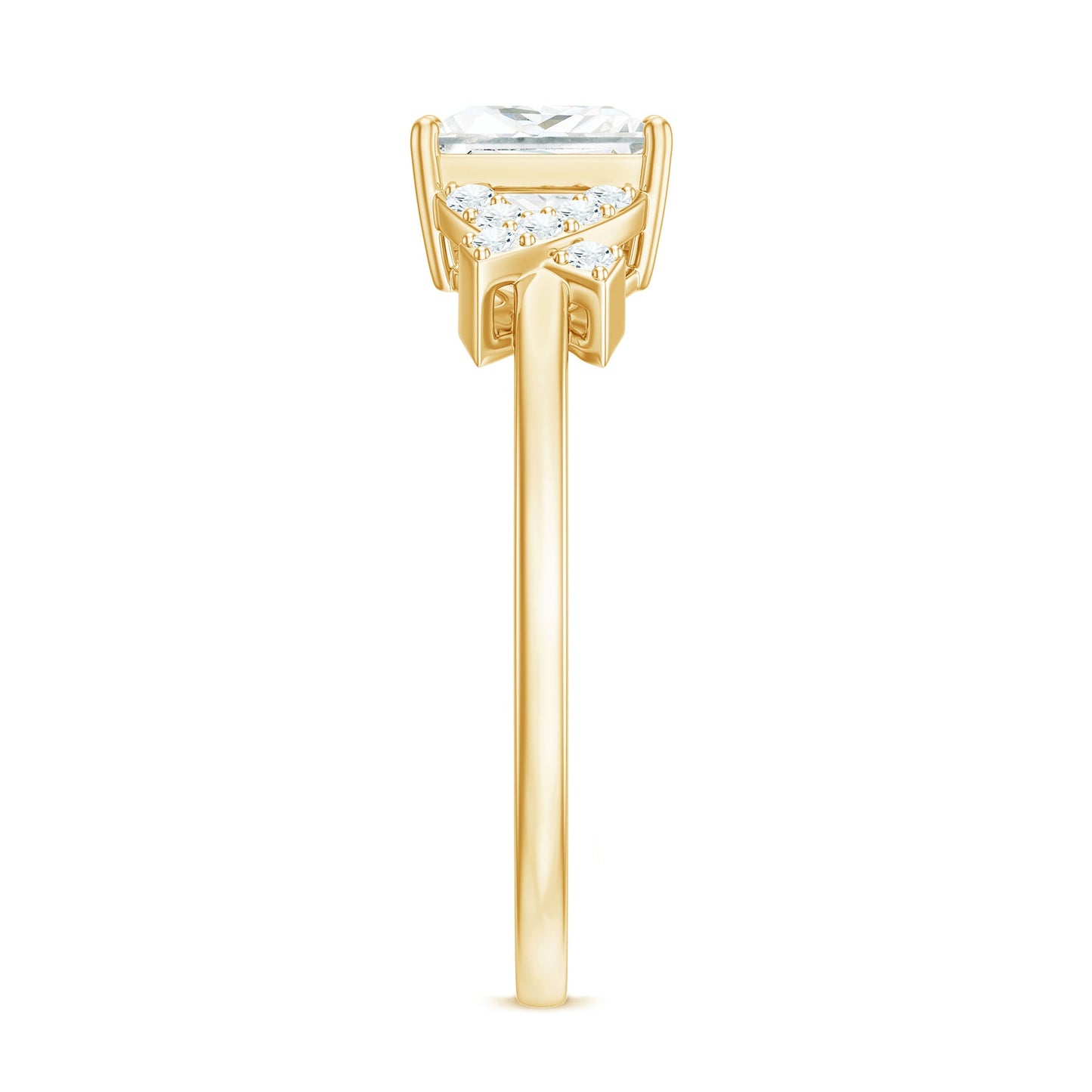 1.2 Carat Princess Cut Moissanite Solitaire Engagement Ring