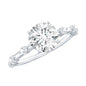 Certified Round Shape Moissanite Solitaire Engagement Ring