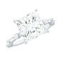 3 Carat Certified Princess Cut Moissanite Solitaire Engagement Ring