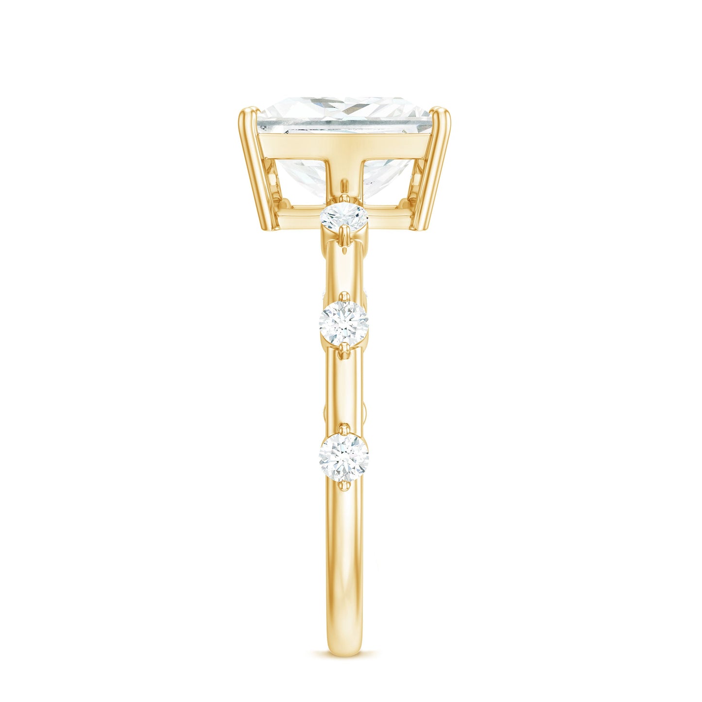 3 Carat Certified Princess Cut Moissanite Solitaire Engagement Ring