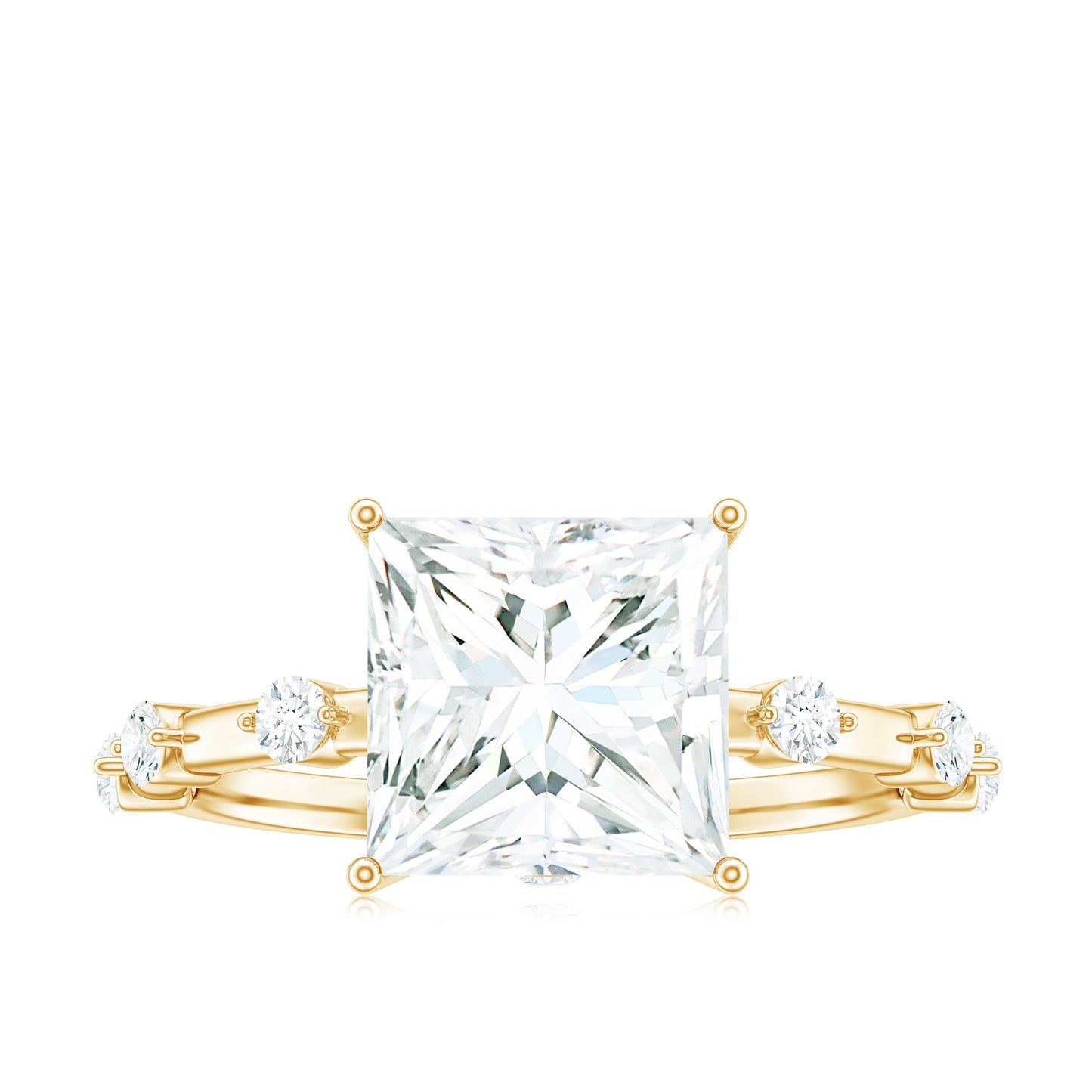 3 Carat Certified Princess Cut Moissanite Solitaire Engagement Ring