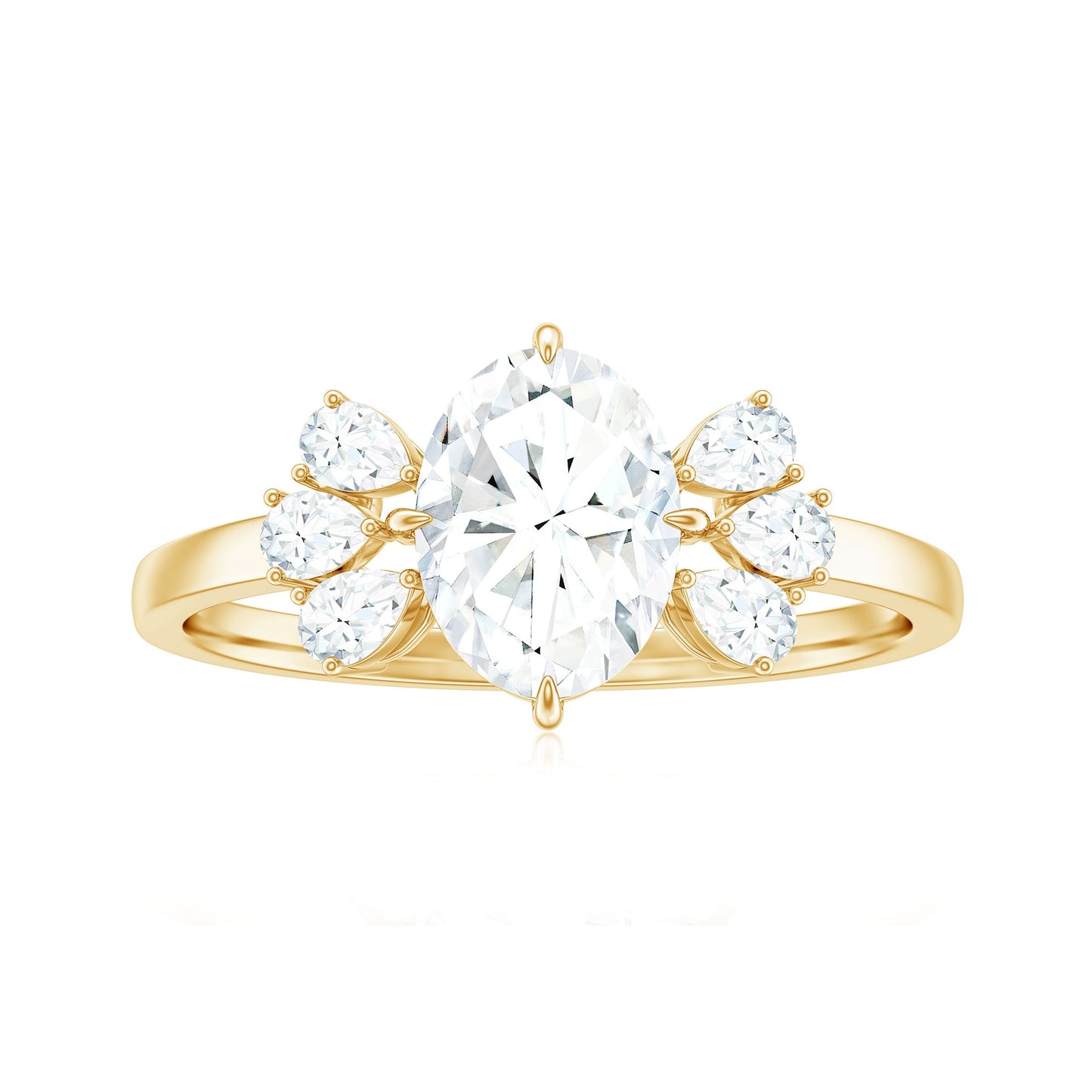 1.2 Carat Oval Cut Moissanite Designer Engagement Ring