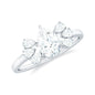 Certified Moissanite Pear Shape Engagement Ring with Trio