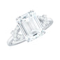 2.8 Carat Emerald Cut Certified Moissanite Solitaire Engagement Ring