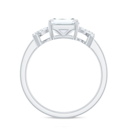 2.8 Carat Emerald Cut Certified Moissanite Solitaire Engagement Ring