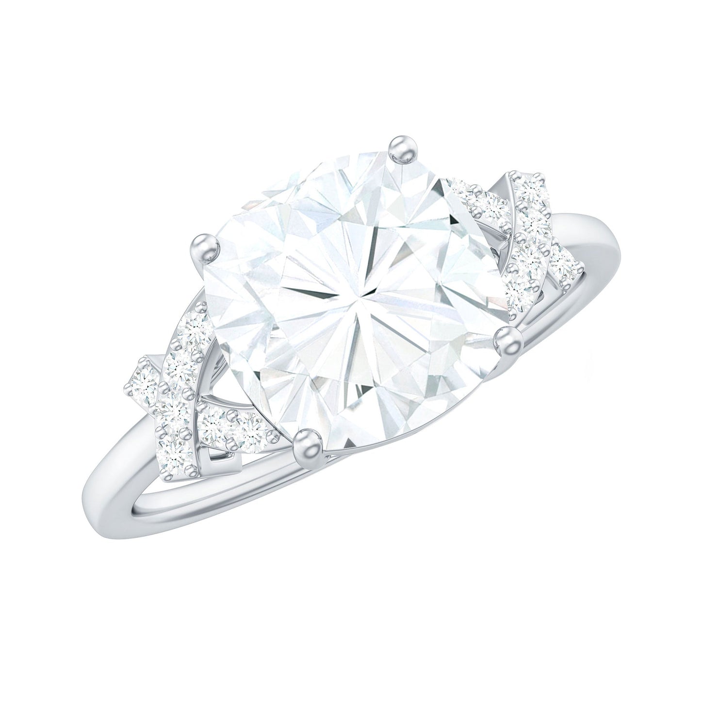3 Carat Cushion Cut Moissanite Solitaire Engagement Ring for Women