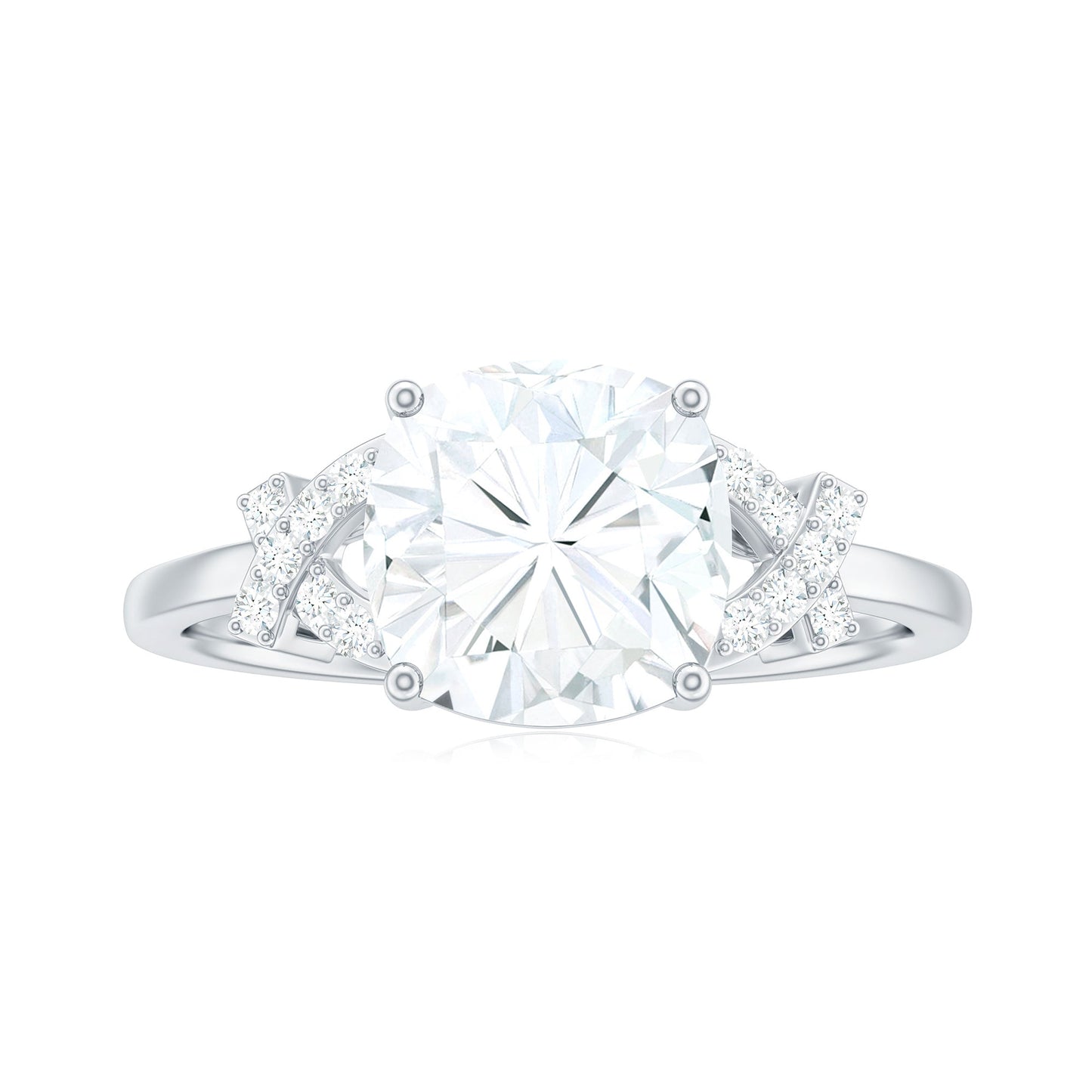 3 Carat Cushion Cut Moissanite Solitaire Engagement Ring for Women