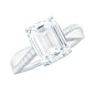 2.8 Carat Emerald Cut Moissanite Solitaire Classic Engagement Ring