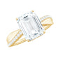 2.8 Carat Emerald Cut Moissanite Solitaire Classic Engagement Ring