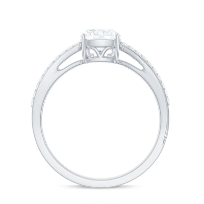Cushion Cut Moissanite Bypass Engagement Ring