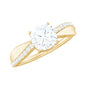Cushion Cut Moissanite Bypass Engagement Ring