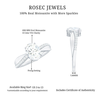 1.2 Carat Brilliant Cut Certified Moissanite Engagement Ring