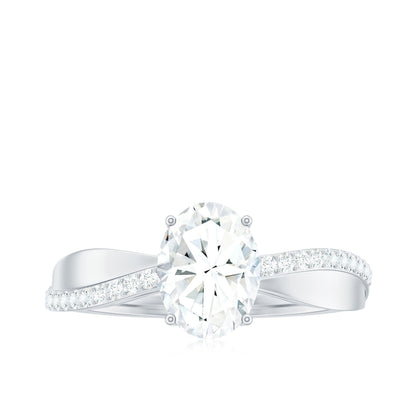 1.2 Carat Brilliant Cut Certified Moissanite Engagement Ring