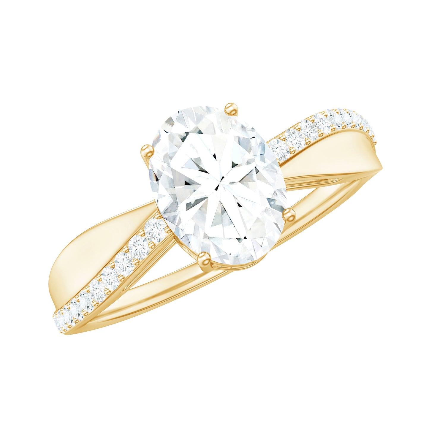 1.2 Carat Brilliant Cut Certified Moissanite Engagement Ring