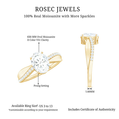 1.2 Carat Brilliant Cut Certified Moissanite Engagement Ring