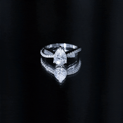 1.3 Carat Pear Shape Moissanite Solitaire Engagement Ring