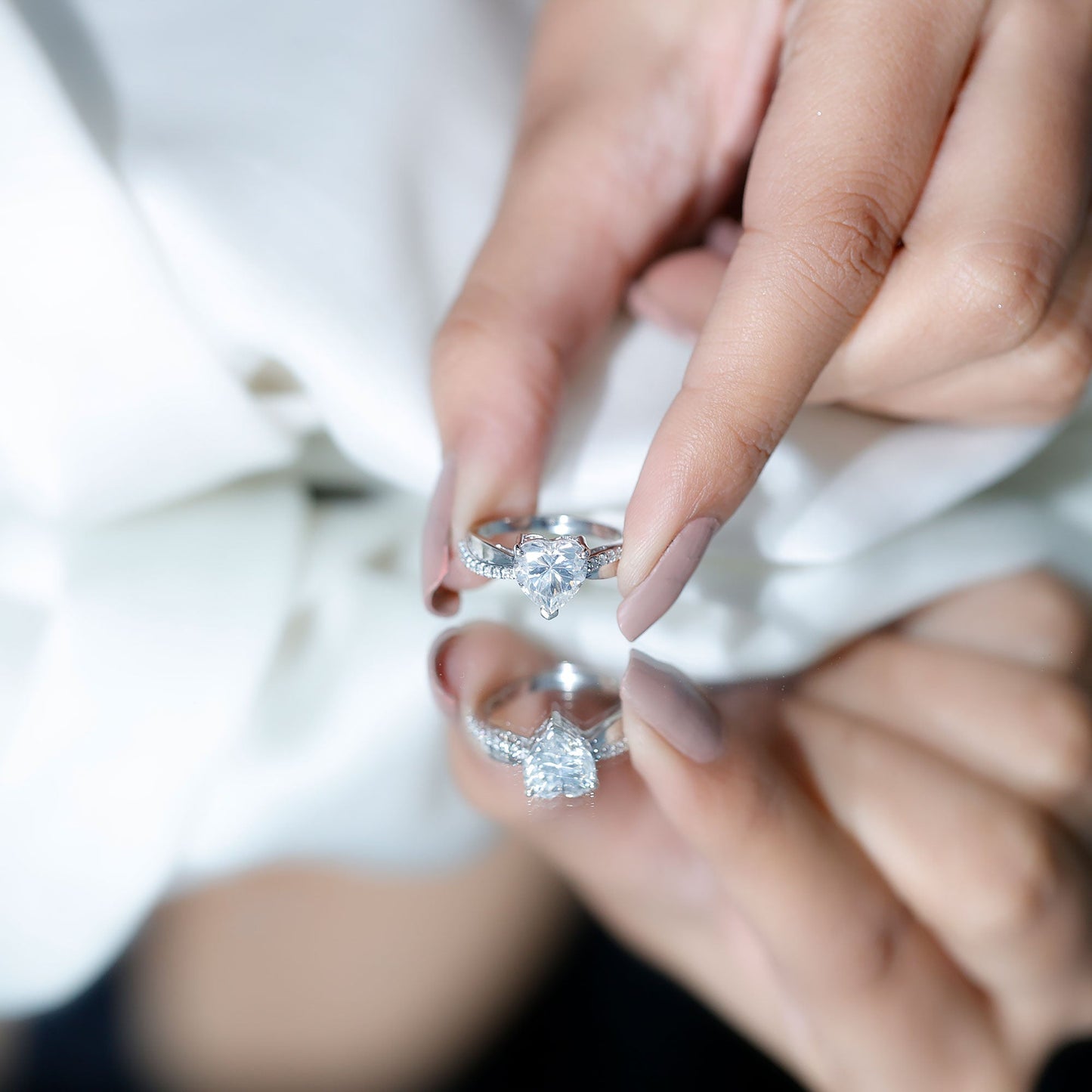 Heart Shape Moissanite Solitaire Engagement Ring for Her