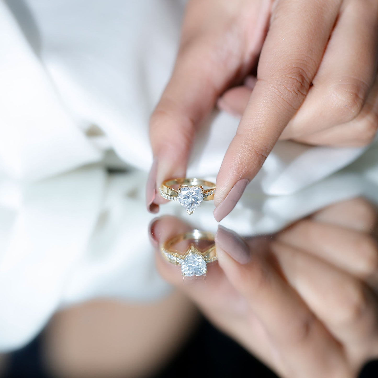 Heart Shape Moissanite Solitaire Engagement Ring for Her