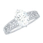 1.2 Carat Moissanite Oblong Engagement Ring with Filigree Shank