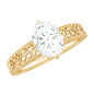 1.2 Carat Moissanite Oblong Engagement Ring with Filigree Shank