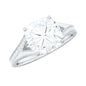Huge Cushion Cut Moissanite Engagement Ring with Split Shank