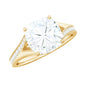 Huge Cushion Cut Moissanite Engagement Ring with Split Shank