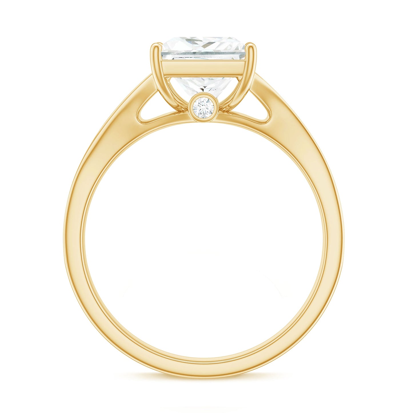 3 Carat Princess Cut Moissanite Solitaire Engagement Ring with Split Shank