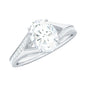 1.2 Carat Oval Cut Moissanite Solitaire Engagement Ring with Split Shank