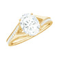 1.2 Carat Oval Cut Moissanite Solitaire Engagement Ring with Split Shank