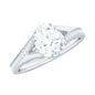 1.3 Carat Pear Cut Moissanite Solitaire Engagement Ring with Split Shank