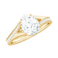 1.3 Carat Pear Cut Moissanite Solitaire Engagement Ring with Split Shank