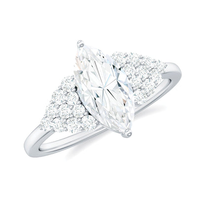 1 Carat Marquise Cut Moissanite Classic Engagement Ring