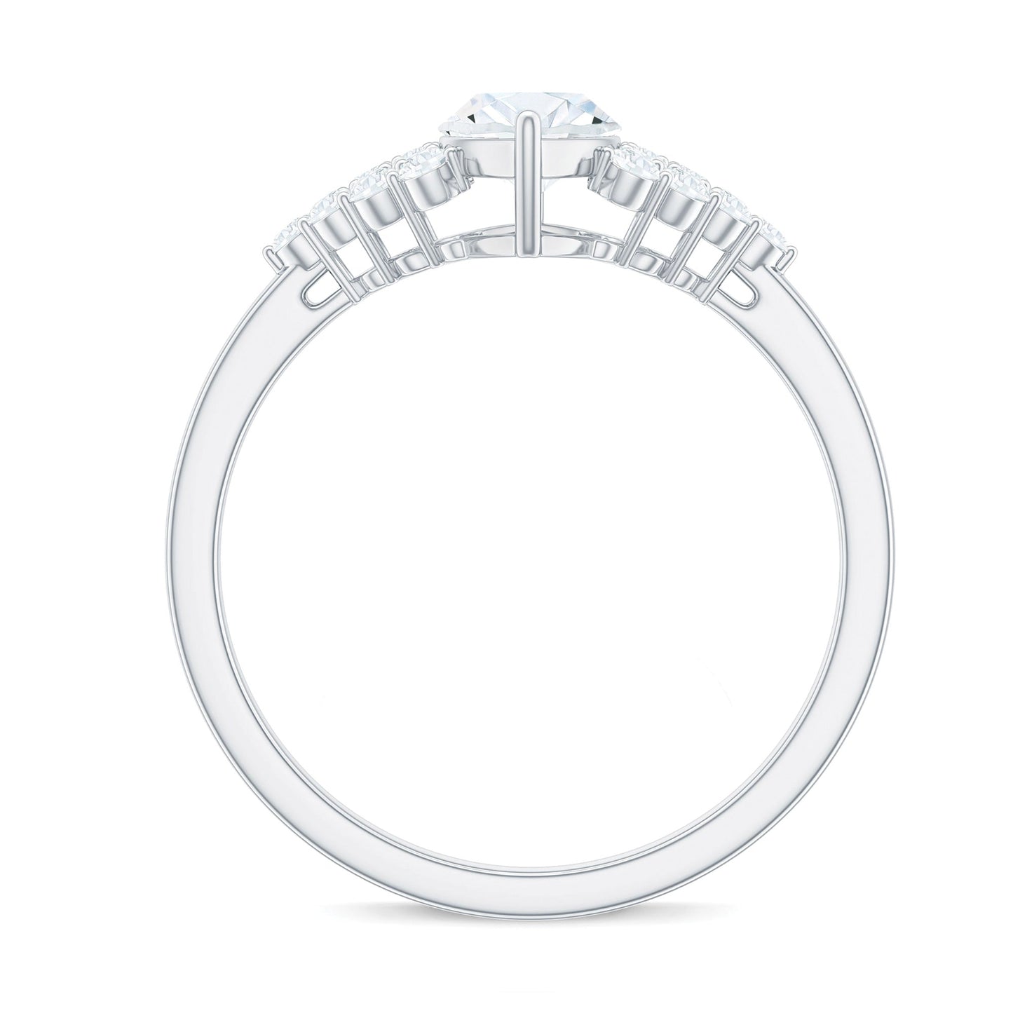 1 Carat Marquise Cut Moissanite Classic Engagement Ring