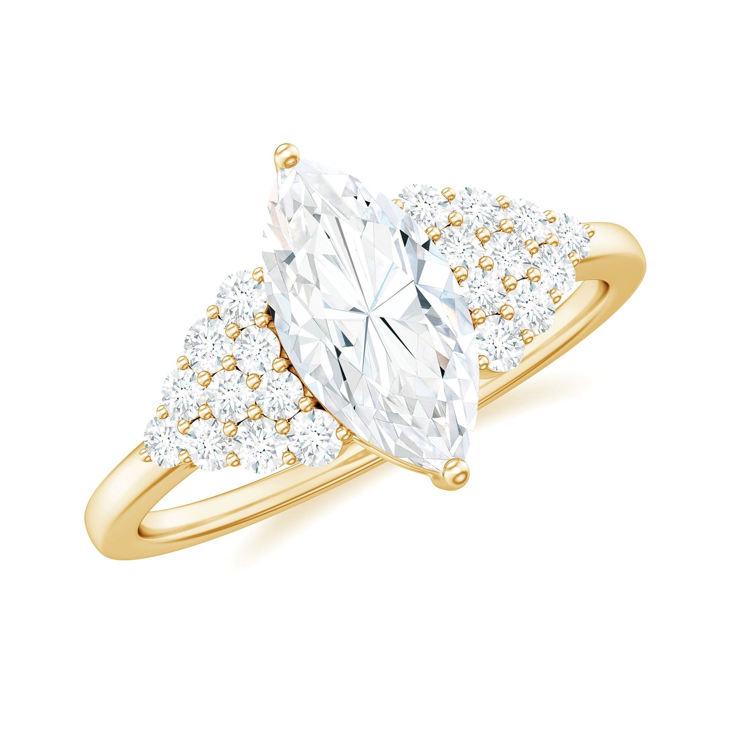 1 Carat Marquise Cut Moissanite Classic Engagement Ring