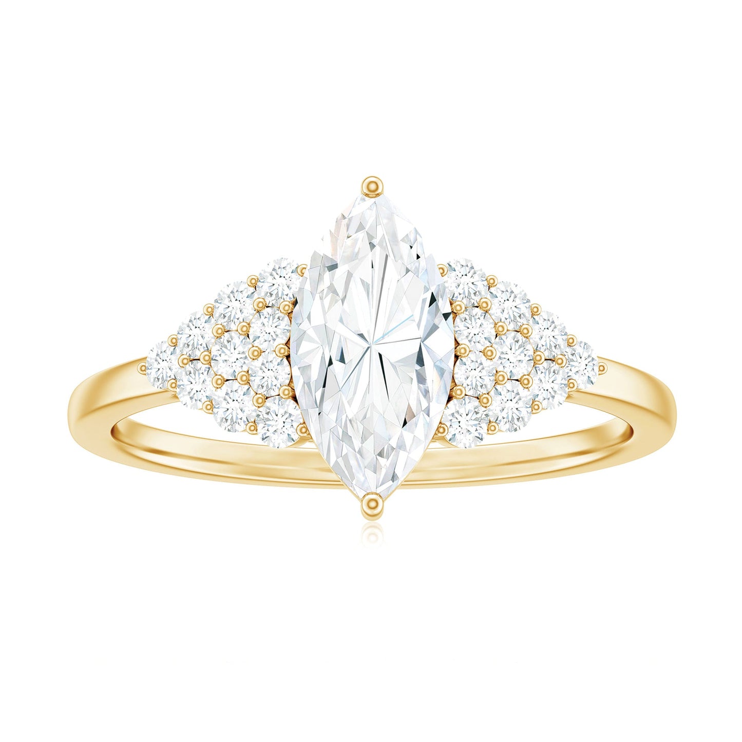 1 Carat Marquise Cut Moissanite Classic Engagement Ring