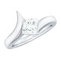 0.7 Carat Princess Cut Moissanite Solitaire Ring in Tension Setting