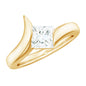0.7 Carat Princess Cut Moissanite Solitaire Ring in Tension Setting
