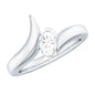 0.4 Carat Oval Cut Moissanite Solitaire Bypass Ring