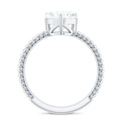 2 Carat Moissanite Engagement Ring with Twisted Rope Shank