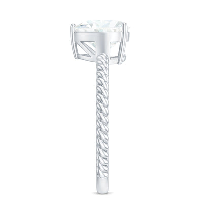 2 Carat Moissanite Engagement Ring with Twisted Rope Shank